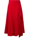 YOHJI YAMAMOTO YOHJI YAMAMOTO 裹身式半身裙 - 红色