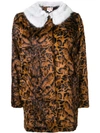 SHRIMPS SHRIMPS LEOPARD FAUX-FUR COAT - BROWN