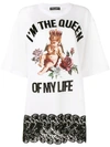 DOLCE & GABBANA DOLCE & GABBANA I'M THE QUEEN OF MY LIFE缝饰T恤 - 白色