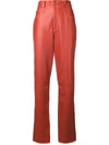 GUCCI STRAIGHT LEATHER TROUSERS