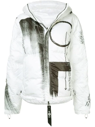 Kru Reversible Graffiti Print Jacket - 白色 In White