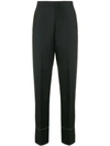 Y'S HIGH WAISTED LOGO STRIPE TROUSERS