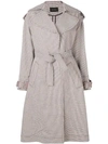CEDRIC CHARLIER CHECKED TRENCH COAT