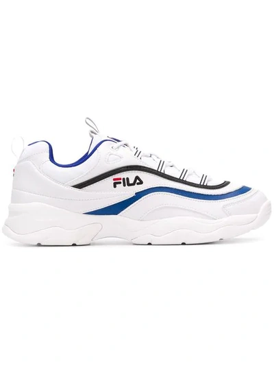 Fila Trainers In White-blue Leather