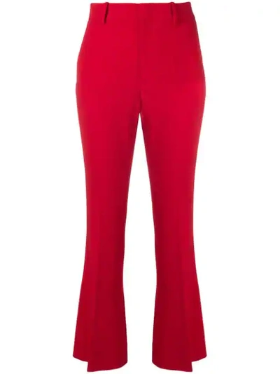 Gucci New Short Bootcut Trousers In Red
