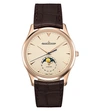 JAEGER-LECOULTRE MENS Q1362520 MASTER MOON PHASE STAINLESS STEEL AND LEATHER WATCH,757-10001-Q1362520