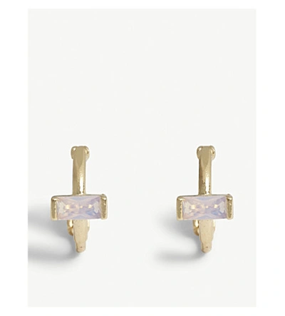 Astrid & Miyu Mystic Dreams Opal Huggies Earrings In Gold