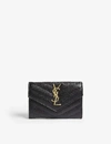 Saint Laurent Grey Small Monogramme Envelope Wallet In Black