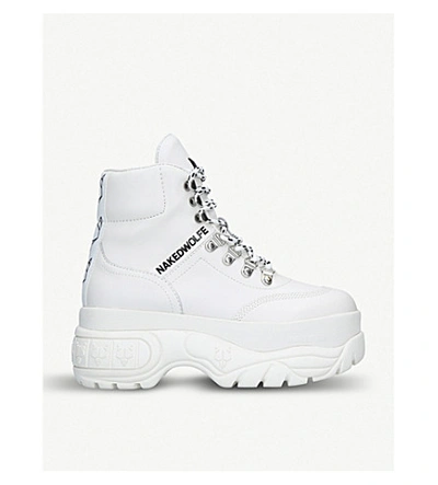 Naked Wolfe Wicked Leather High-top Trainers In White