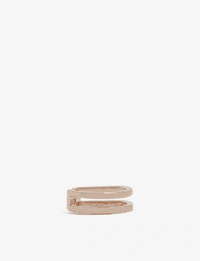 Astrid & Miyu Simple Wishbone Ear Cuff In Rose Gold