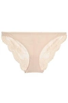 STELLA MCCARTNEY Lily Blushing stretch-jersey and lace low-rise briefs,3074457345619309192