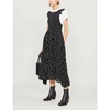 Free People Smocked Polka-dot Dress In Black