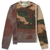 OFF-WHITE OFF-WHITE RECONSTRUCTED CAMO CREW SWEAT,OMBA030F1819204299013