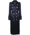 BALMAIN Blue Double Breasted Trench Coat