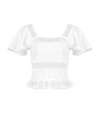 ALEXA CHUNG White Square Neck Cropped Blouse