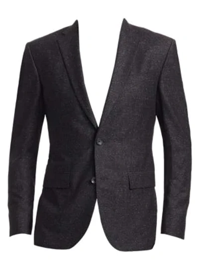 Saks Fifth Avenue Men's Modern Wool & Silk Suit Jacket In Charcoal