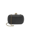 Bottega Veneta Chain Knot Leather Clutch In Black