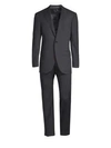 Corneliani Regular-fit Solid Woven Wool Suit In Dark Blue