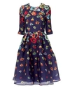 CAROLINA HERRERA Silk Floral Fit-&-Flare Dress