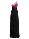 PAMELLA ROLAND One-Shoulder Ombre Gown