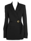 VERSACE Stretch Wool Belted Jacket
