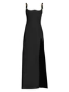 VERSACE Buckle Strap Silk Cady Gown