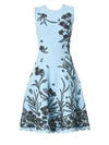 CAROLINA HERRERA Floral A-Line Knit Dress