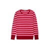 ILLE DE COCOS Merino Stripe Jumper Cherry Red & Flamingo Pink