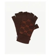 GUCCI GG logo alpaca and wool fingerless gloves