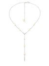 YOKO LONDON WOMEN'S 18K WHITE GOLD, PEARL & DIAMOND LARIAT NECKLACE,0400099701195