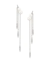 Yoko London Women's 18k White Gold, Pearl & Diamond Chain Drop Earrings