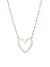 EF COLLECTION 14K Rose Gold & Diamond Heart Necklace