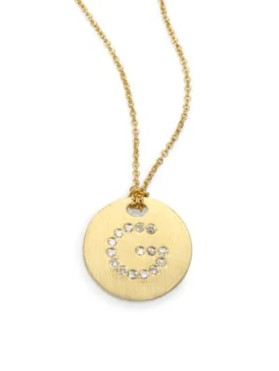 Roberto Coin Women's Tiny Treasures Diamond & 18k Yellow Gold Initial Pendant Necklace In Initial G