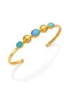 GURHAN Amulet Hue Blue Opal & 24K Yellow Gold Cuff Bracelet