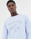 TOMMY HILFIGER CREW NECK PRINTED SWEATSHIRT-BLUE,MW0MW04141