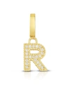 ROBERTO COIN 18K GOLD & DIAMOND LETTER R CHARM,PROD216020065