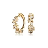 LILY & ROO SMALL GOLD JAGGED DIAMOND STYLE HUGGIE HOOP EARRINGS