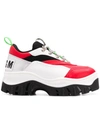 MSGM MSGM COLOUR BLOCK TRACTOR trainers - RED