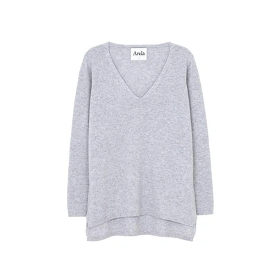 Arela Vija Cashmere Sweater In Light Grey In Light Melange Grey