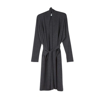 Arela Haru Cashmere Dressing Gown In Dark Grey In Dark Melange Grey