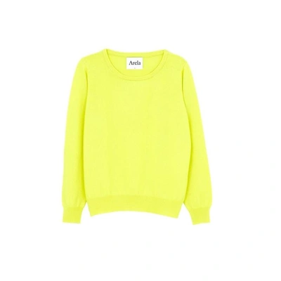 Arela Laine Cashmere Jumper In Bright Yellow In Fluorescent Yellow