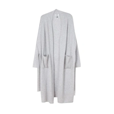 Arela Haru Cashmere Dressing Gown In Light Grey In Light Melange Grey
