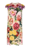 DOLCE & GABBANA EMBELLISHED FLORAL STRETCH-CREPE MINI DRESS,F6C4HZGD61UHNT68