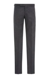 Thom Browne Seamed Elastic Stripe Skinny Wool Trouser In Grey