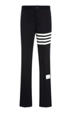 Thom Browne Striped Cotton-twill Straight-leg Pants In Navy