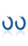 Jacquemus Les Creoles Brila Swarovskii Crystal Earrings In Blue