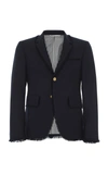 THOM BROWNE FRAYED WOOL SPORT COAT,MJC001T-00473