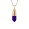 True Rocks New Large Purple Pill Pendant In 18 Carat Rose Plated Gold & Purple Enamel