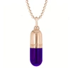 True Rocks New Large Purple Pill Pendant In 18 Carat Rose Plated Gold & Purple Enamel