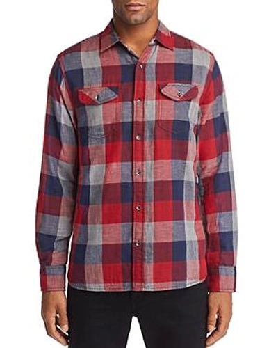 Flag & Anthem Benton Double-faced Plaid Regular Fit Shirt In Red/gray